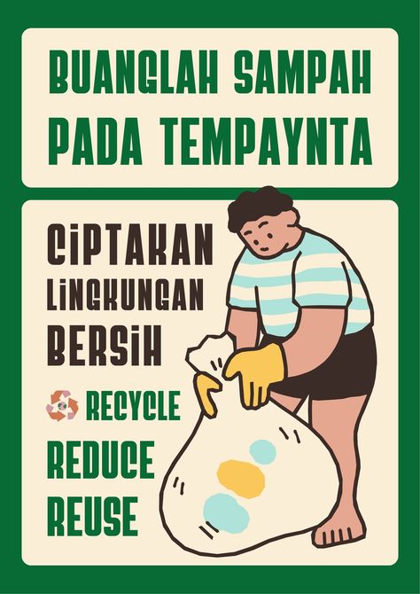 Hijau Ilustrasi Minimalis Poster Buanglah Sampah Pada Tempatnya - Templates by Canva Poster Buanglah Sampah Pada Tempatnya, Poster Membuang Sampah Pada Tempatnya, Flyer And Poster Design, Canva Design, Movie Releases, Professional Templates, Custom Posters, Landscape Prints, Poster Template