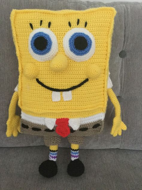 Spongebob Crochet, Bulky Yarn Patterns, Dmc Cross Stitch, Crochet Amigurumi Free Patterns, Tooth Fairy Pillow, Sponge Bob, Crochet Amigurumi Free, Cascade Yarn, Red Heart Yarn