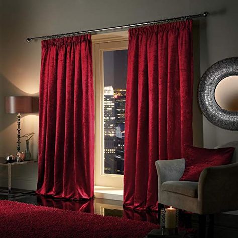 Crushed Velvet Curtains, Charcoal Curtains, Curtains Uk, Velvet Duvet, Raspberry Red, Quilted Duvet, Pencil Pleat, Lined Curtains, Velvet Curtains