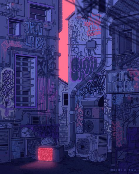 Pixel Art Background, 8bit Art, Cyberpunk Aesthetic, Cyberpunk City, Cyberpunk Art, Animated Images, Aesthetic Gif, Cool Anime Pictures, Environment Concept Art