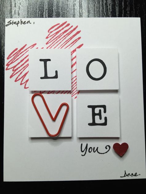 Made as a Valentine's card for husband, 2015. Handmade Birthday Card For Husband, Creative Valentine Cards, Valentines Card For Husband, Happy Birthday Cards Diy, Diy Valentines Cards, Card For Husband, Husband Card, Husband Birthday Card, Valentine Cards Handmade