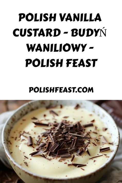 This recipe for Polish Vanilla Custard is a dessert that brings back childhood memories. Budyń Waniliowy is smooth, rich and infused with vanilla. Custard Cream Squares, Cake Receipt, Polish Breakfast, Vanilla Custard Recipe, Vanilla Pudding Recipes, Tartare Recipe, Polish Foods, Polish Desserts, Custard Cream