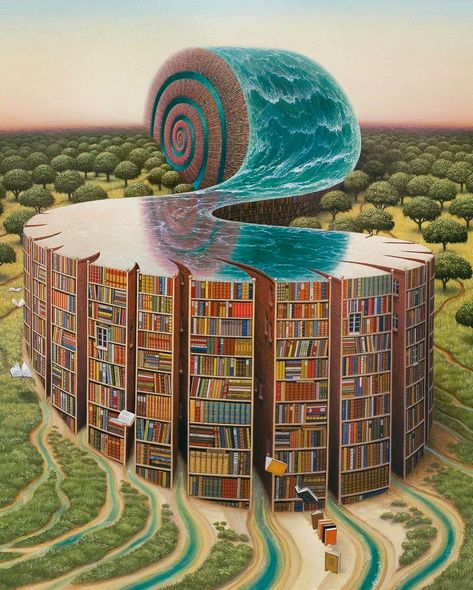 Rob Gonsalves, Jacek Yerka, Arte Alien, Wave Painting, Surrealism Painting, Cross Paintings, Arte Fantasy, 5d Diamond Painting, Surreal Art