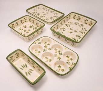 Temp-tations — Kitchen & Food - QVC.com Temptations Bakeware, Mason Cash, Bakeware Set, Kitchen Food, Cakes And More, Dinnerware Sets, Bakeware, Serving Dishes, Old World