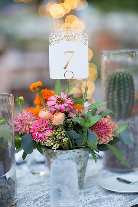 Flower Pot Centerpiece, Post Reference, Rustic Table Numbers, Weddings Country, Floral Table Numbers, Smart Chic, Rustic Dresses, Romantic Rustic Wedding, Beach Wedding Flowers