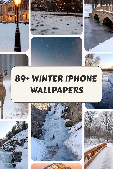 Collage of scenic winter landscapes with text: "89+ Winter iPhone Wallpapers". Free Wallpaper For Iphone, Winter Phone Wallpapers, Window Snowflakes, Free Winter Wallpaper, January Wallpaper, Winter Iphone, Iphone Wallpaper Winter, Wallpaper Winter, Snowflake Background