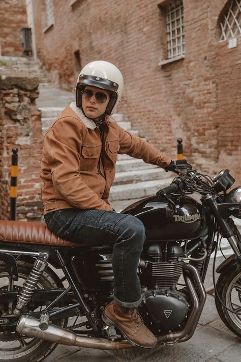 Motorbike Outfit Men, Cafe Racer Fashion, Cafe Racer Style Men, Cafe Racer Outfit Men, Cafe Racer Outfit, Biker Outfit Ideas, Motorcycle Outfit For Men, Motor Outfit, Men Casual Outfit Ideas