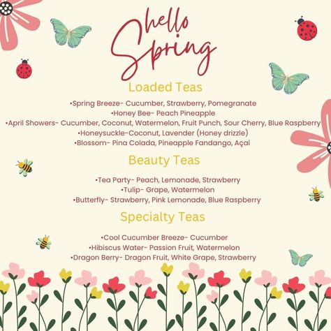 April Herbalife Teas, May Herbalife Teas, Spring Herbalife Teas, Spring Loaded Teas, Water Flavoring, Spring Drinks, Italian Sodas, Herbalife Teas, Teas Recipes