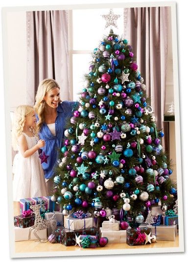 Blue, Purple, Pink tree Purple Christmas Decorations, Purple Christmas Tree, Christmas Lyrics, Frozen Christmas, Blue Christmas Decor, Blue Christmas Tree, Purple Christmas, Christmas Tree Ideas, Beautiful Christmas Trees