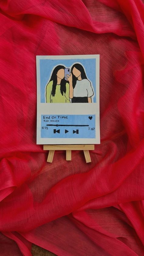 Painting Ideas For A Friend, Mini Canvas Art Easy Cute For Best Friend, Mini Canvas Art Best Friends, Friends Mandala Art, Friendship Doodles Art, Friendship Paintings Best Friends, Friendship Drawings Sketches, Bestie Painting Ideas, Bff Painting