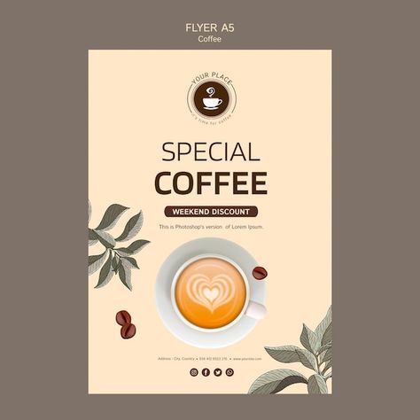 Cafe Flyer Design, Coffee Poster Design Ideas, Coffee Flyer Design, Cafe Flyer, Coffee Flyer, Coffee Project, Coffee Poster Design, Capsule Coffee, Sage Plant