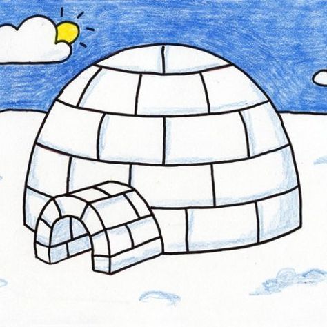 Drawing Gallery · Art Projects for Kids Igloo Drawing, Drawing Games For Kids, Art Projects For Kids, Easy Drawings For Kids, Basic Drawing, Building Art, Drawing Cartoon, Drawing Projects, Art Drawings For Kids