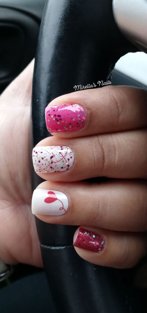 Color Street Mixed Mani Color Street Valentines Combos 2024, Love Letter Color Street Combo, Color Street Nails Valentines, Color Street Valentines Combos, Supernatural Nails, Color Street Mixed Mani, Nail Combos, Mom Hair, Essie Polish