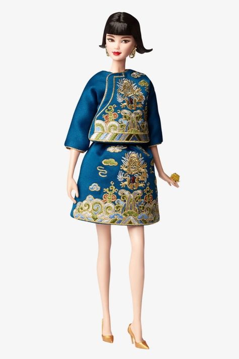 Lunar New Year Guo Pei Barbie 2023 Barbie 2023, Guo Pei, Lunar New Year, Lunar New, Barbie Dolls, Doll Clothes, Textiles, Dolls, Clothes