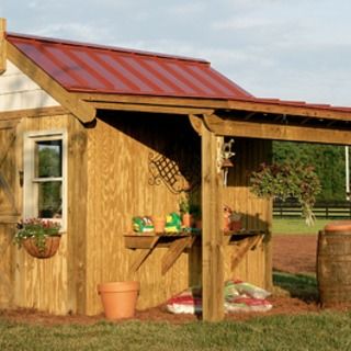 Build This Potting Shed Shed With Overhang, Diy Potting Shed, Free Shed Plans, Diy Shed Plans, Storage Shed Plans, Shed Plan, Backyard Sheds, Potting Sheds, Backyard Shed