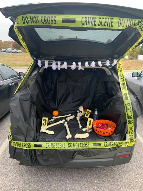 "Trunk or Treat," Makes for a Fun School Event!. TeachersMag.com Trunk Or Treat High School, Police Trunk Or Treat Theme, Jail Cell Trunk Or Treat, Police Trunk Or Treat, Trunk Or Treat Police Theme, Halloween Theme Preschool, Trunker Treat Ideas, Insects Theme, Super Hero Theme