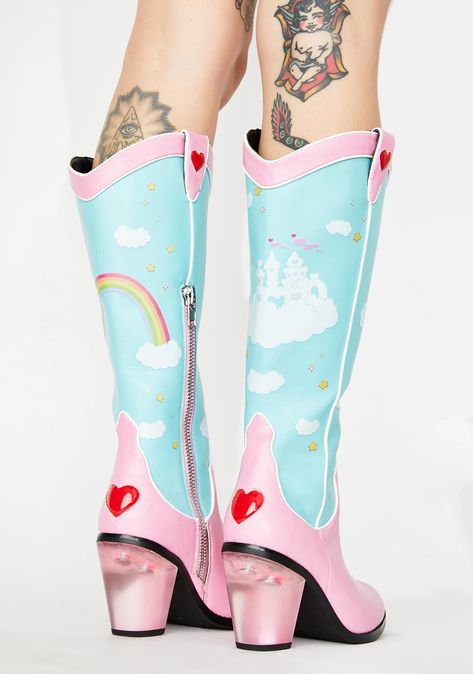 Care Bears Rainbow, Pink Pie, Jelly Hearts, Lucite Heels, Metallic Boots, Pink Doll, Stiletto Boots, Cowboy Boot, Care Bears