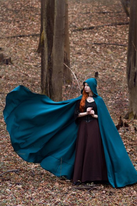 NothernFox Cloak Photoshoot, Elven Cloak, Forest Druid, Magic Cloak, Fantasy Cloak, Medieval Cape, Mantel Cape, Vetements Clothing, Long Cape