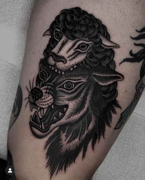 Viking Traditional Tattoo, Cerberus Tattoo Traditional, Traditional Tattoo Cover Up, Wolf Tattoo Traditional, Cerberus Tattoo, Black Sheep Tattoo, Armpit Tattoo, Werewolf Tattoo, Portfolio Designs