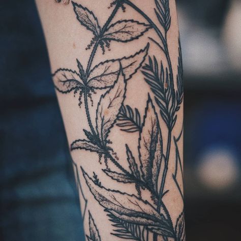 Stinging Nettle Tattoo, Nettle Tattoo, Neo Traditional Art, Tattoo 2022, Tattoo 2023, Shoe Tattoos, Tattoo People, Plant Tattoo, Wrist Tattoo