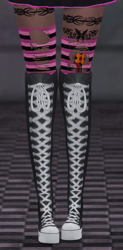 Knee High Sneakers, Sims 4 Teen, High Sneakers, Loose Shirts, Low Sneakers, Sims Resource, The Sims 4, Platform Sneakers, Baggy Jeans