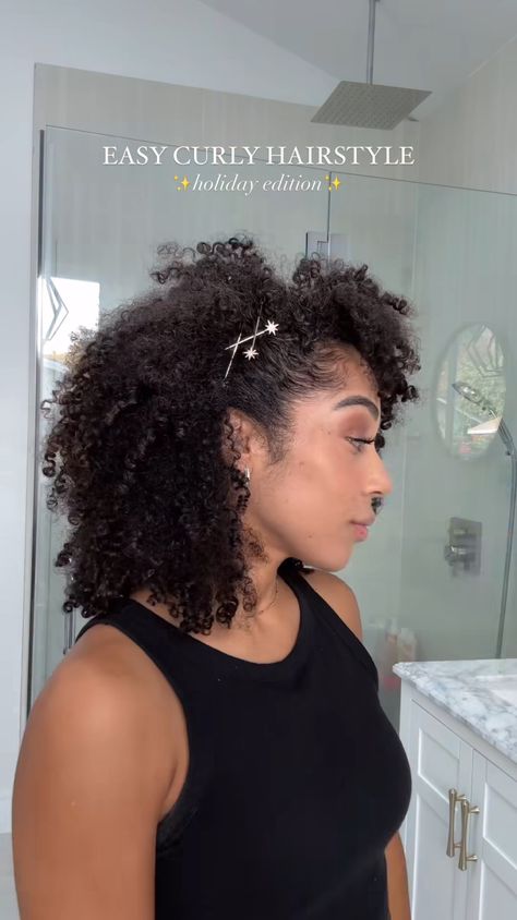 Cute bobby pin hair style by @aminamarie Curly Hair Bobby Pins Hairstyles, Target Products, Bobby Pin Hair, Edge Brush, Decorative Hair Clips, Bobby Pin Hairstyles, Pin Hair, Natural Hair Beauty, Holiday Hairstyles