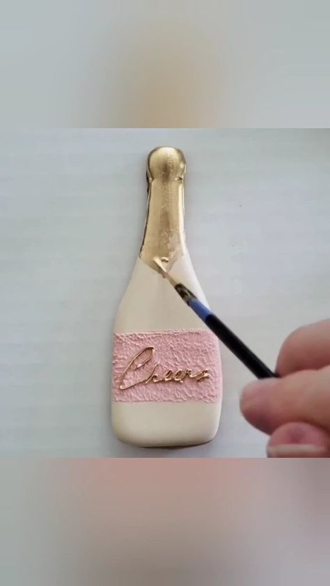 Champagne Cookies Decorated, Champagne Bottle Cookies, Little Cookie Co, Champagne Cookies, Icing Decorations, Decorative Cookies, Cookie Decorations, Modest Mouse, Graduation Cookies