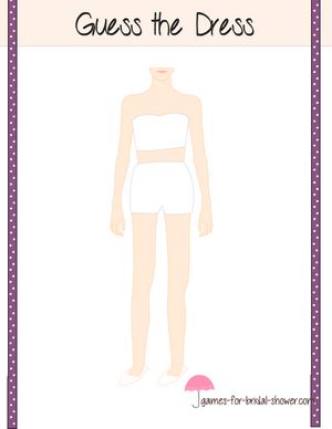 Guess the Dress, Free Printable Game for Bridal Shower