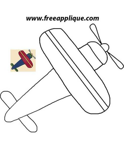 Printable Patterns - Airplane Applique - FreeApplique.com Airplane Pattern Printable, Car Applique Pattern, Airplane Quilt Pattern Free, Airplane Template Free Printable, Applique Templates Printable Free, Free Applique Patterns Templates, Airplane Quilt Pattern, Airplane Applique, Airplane Quilt