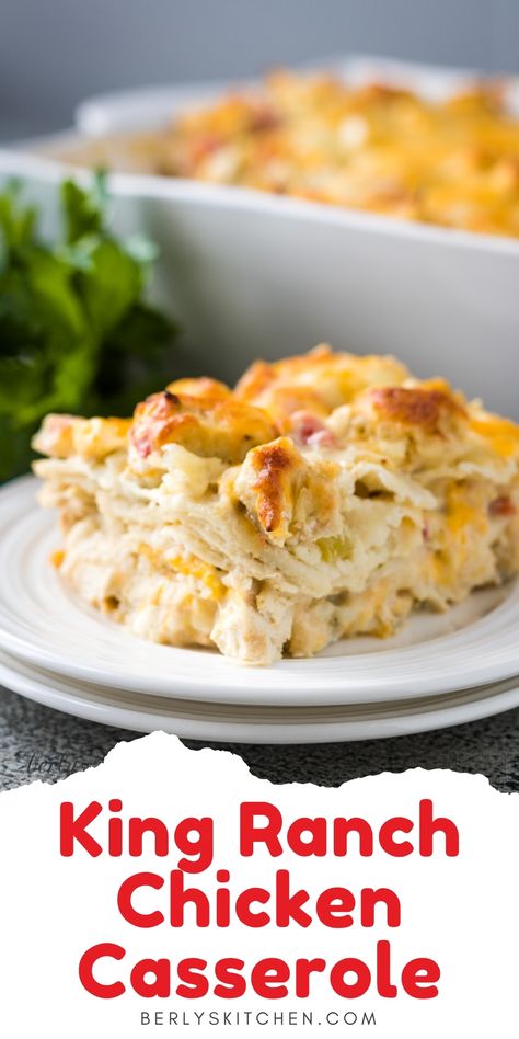 King Ranch Chicken Casserole on a stack of white plates. Shredded Chicken Casserole, Easy Chicken Casserole, Chicken Casserole Recipes Healthy, King Ranch Chicken Casserole, King Ranch Chicken, Meals Chicken, Easy Chicken Casserole Recipes, Chicken Casserole Recipe, Chicken Casserole Easy