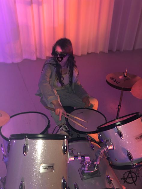 Drummer Aesthetics Female, Girl Drummer Aesthetic, Drums Aesthetic Vintage, Drummer Girl Aesthetic, Drum Aesthetics, Drumming Aesthetic, Talent Aesthetic, Drummer Aesthetics, Drummer Aesthetic