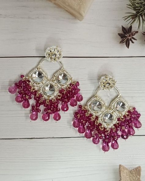 Beautiful Chandbalis. Shop these collections from our website www.glossytrends.com #kundanjewellery #indianjewellery #instagramjewellery #stylingtips #bollywoodinspired #wedding #glossytrends Wedding Rings Pearl, Gold Diamond Choker, Chandbalis Earrings, Jewellery Kundan, Earrings Kundan, Rings Pearl, Jewelry Kundan, Kundan Jewelry, Kundan Earrings