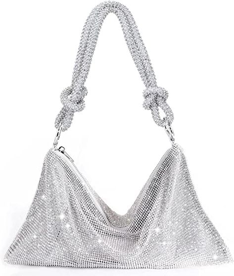 Our TOPALL sparkly evening handbag is made of 2mm top quality rhinestones and soft fabric lining, brighter than 3mm rhinestone wallets of the same design, with a higher density of rhinestones and a higher overall quality! Each of our sparkly silver purses are handmade, and each one has undergone strict inspections to ensure high quality! Rhinestone purses size: Large size： 13x6.3x0.4in，Medium size：10.24x6.3x0.4in. The perfect size hobo bag to hold your daily essentials. Silver Clutch Purse, Sparkly Purse, Sparkly Bag, Rhinestone Bag, Rhinestone Purse, Prom Bag, Prom Purse, Glitter Purse, Rhinestone Handbags