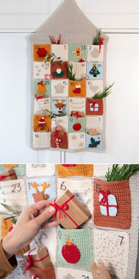 Diy Advent Calendar Crochet, Sewing Pattern Advent Calendar, Xmas Advent Calendar Ideas, Senior Christmas Crafts, Crochet Christian Gifts, Crochet Christmas Gift Ideas, Christian Advent Calendar, Crochet Trinkets, Christian Crochet