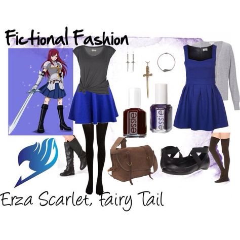 Fairy Tail Erza modern day outfit.....would wear XDD Fairy Tail Outfits, Erza Scarlet Fairy Tail, Scarlet Fairy Tail, Fairy Tail Cosplay, Nerd Outfits, Nerdy Outfits, Everyday Cosplay, Spring Fairy, Character Inspired Outfits