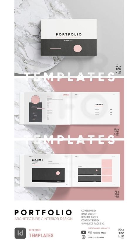 Design Portfolio Cover Page Ideas, Portfolio Cover Page Ideas, Interior Design Portfolio Cover, Interior Design Portfolio Cover Page, Design Student Portfolio, Design Portfolio Cover, Architecture Portfolio Template, Student Portfolio, Interior Design Student