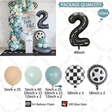 132PCS Run Fast Racing Car Teal Blue 40inch Black Line Number Birthday Party Doubled Latex Balloons Arch Garland Kit Boys Gifts - AliExpress Race Car Themes, Balloon Chain, Hot Wheels Birthday, Cars Theme Birthday Party, Car Themes, Blue Balloons, How To Run Faster, Latex Balloons, Balloon Arch