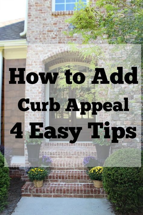 How to Add Curb Appeal 4 easy tips to do now refreshrestyle.com Curb Appeal Easy, Curb Appeal On A Budget, Front Door With Screen, Curb Appeal Ideas, Boost Curb Appeal, Add Curb Appeal, Farmhouse Front Door, Inside Plants, Farmhouse Front