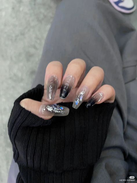 Fancy Black Nails, Concert Nails, Posh Nails, Witchy Nails, Asian Nails, Fancy Nails Designs, Stylish Nails Designs, Grunge Nails, Her Nails