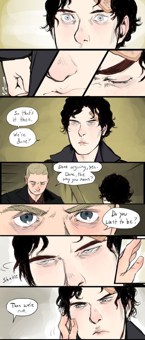 30 Day Otp Challenge, Sherlock Comic, Otp Challenge, Johnlock Fanart, Sherlock X John, John Lock, Sherlock Series, Sherlock And John, Watson Sherlock