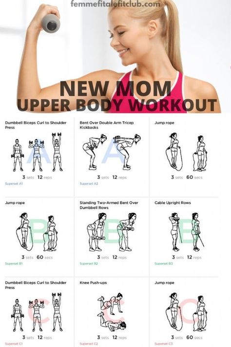 Being a mom requires upper body strength to lift and carry babies and children. This workout helps build strength in your shoulders, biceps, triceps, back and chest. #upperbodyworkoutfornewmoms #newmomworkout #newmomhomeworkout #womenshealth #workoutforwomen #postpartum #postnatal #upperbodyexercises #postnatalexercises #tonezone #tonedarms Upper Body Workout Plan, Workout Postpartum, 5 Day Workout Plan, New Mom Workout, Postpartum Workout Plan, 5 Day Workouts, Pregnancy Workout Plan, Workout Labs, Post Pregnancy Workout