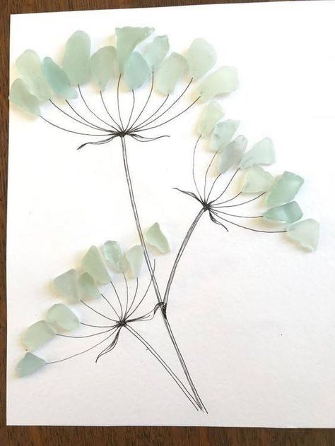 Glass Art Diy, Sea Glass Diy, Sea Glass Artwork, Sea Glass Art Diy, Sea Glass Art Projects, Beach Glass Crafts, Art Coquillage, Cow Parsley, Glass Art Projects