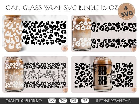 Can Glass Wrap Svg, Glass Wrap Svg, Can Glass Wrap, Glass Wrap, Art Deco Patterns, Cup Wrap, Coffee Tumbler, Custom Glass, Libbey Glass