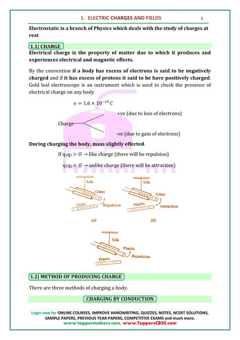 Electric Charges; Conservation of charge, Coulomb’s law-force between two point charges, forces between multiple charges; superposition principle and continuous charge distribution.   Electric field, electric field due to a point charge, electric field lines, electric dipole, electric field due to a dipole, torque on a dipole in uniform electric field.  Electric flux, statement of Gauss’s theorem and its applications to find field due to infinitely long straight wire, uniformly charged infinite Electric Charges And Fields, Class 11 English, Class 9 Notes, Electric Charge, Physics Notes, Properties Of Matter, Govt Job, Revision Notes, Electric Field