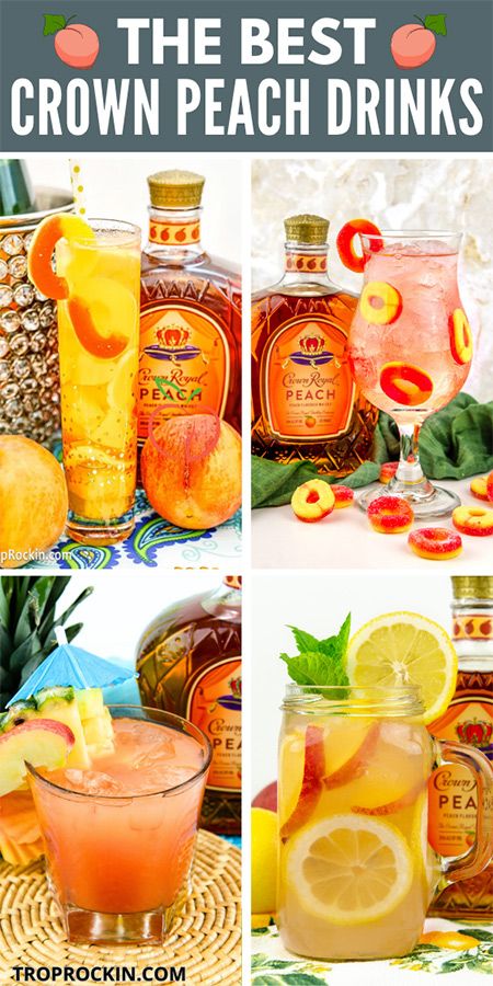 Peach Crown Royal Cocktail Recipes, Mixed Drinks With Crown Peach, Crown Royal Peach Tea, Crown Royal Punch Drink Recipes, Drinks Made With Peach Crown Royal, Peach Drink Recipes Alcoholic, Crown Peach Mixed Drinks, Princess Peach Drink, Mixed Drinks With Crown Apple