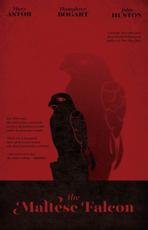 Maltese_Falcon The Maltese Falcon, Maltese Falcon, Dashiell Hammett, Red Poster, Noir Movie, Communication Design, King Kong, Comic Covers, Maltese