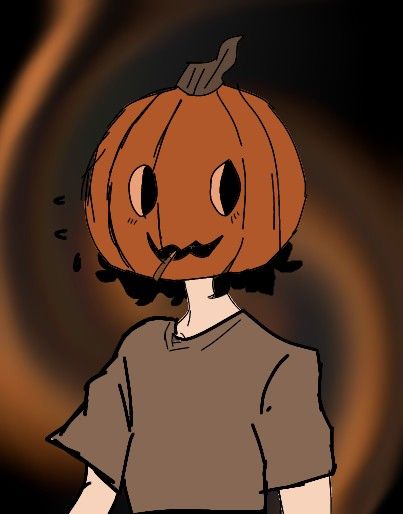 Spooky Month Art Style, Pumpkin Head Oc, How To Draw A Pumpkin, Pumpkin Head Drawing, Pumpkin Oc, Pumpkin Head Art, Pumpkin People, Fall Drawings, Pumpkin Drawing