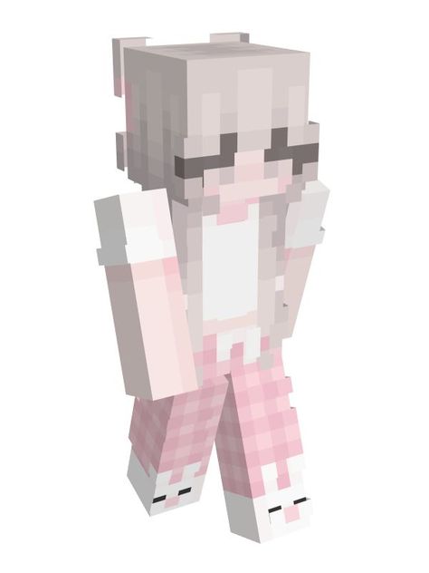 a pink, pajama minecraft skin with bunny slippers by giovanka on namemc! <3 Minecraft Skins Bunny, Pink Egirl, Skin Mine, Minecraft Skins Aesthetic, Minecraft Girl Skins, Mc Skins, Skins Minecraft, Skin Minecraft, Pink Skin