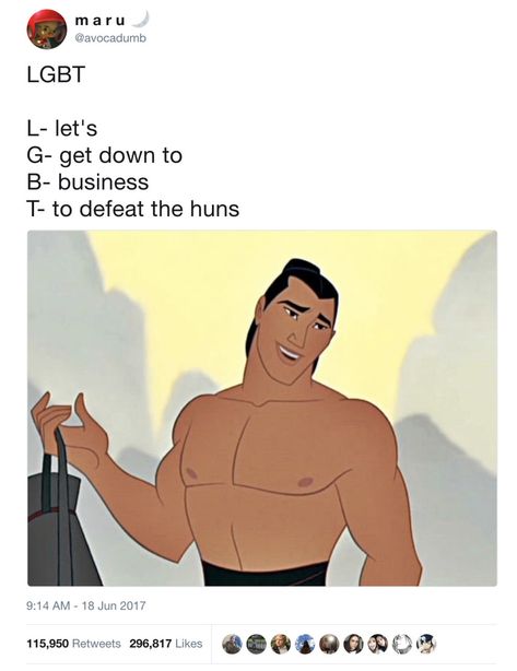 Li Shang is the prince of my heart Danny Dorito, Li Shang, Spicy Memes, Pride Stuff, Lgbt Humor, Lgbt Memes, Lgbtq Funny, Gay Humor, Gay Memes