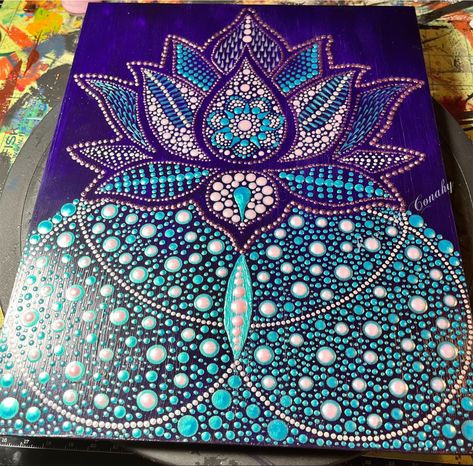 Dot Painting Lotus Flower, Lotus Flower Dot Art, Dotted Mandala, Mandala Ideas, Lotus Flower Mandala, Dot Mandala, Dot Art Painting, Mandala Dots, Mandala Painting